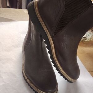 Enjoyia Dark Brown Leather Ankle Boots